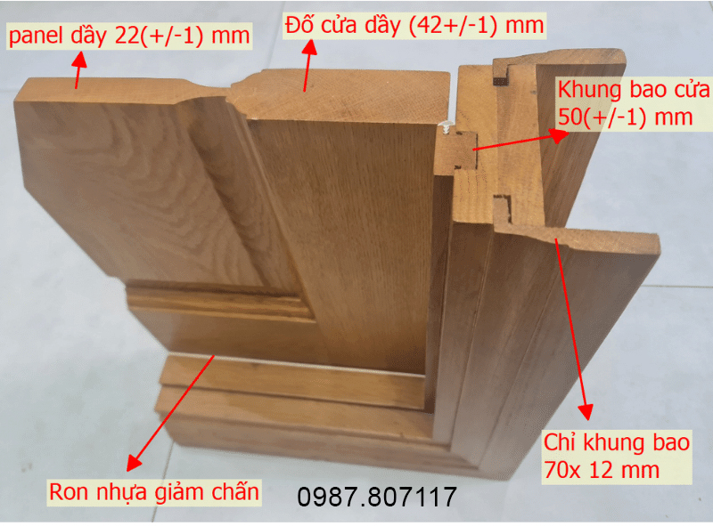 Độ dầy của cửa phòng ngủ gỗ tự nhiên